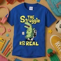 Funny Gift The Struggle Is Real Trex Gift Short Arm T Rex Funny Kids T-Shirt thumb 3