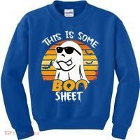 Funny Ghost This Is Some Boo Sheet horror Halloween Costume Kids Sweatshirt thumb 0