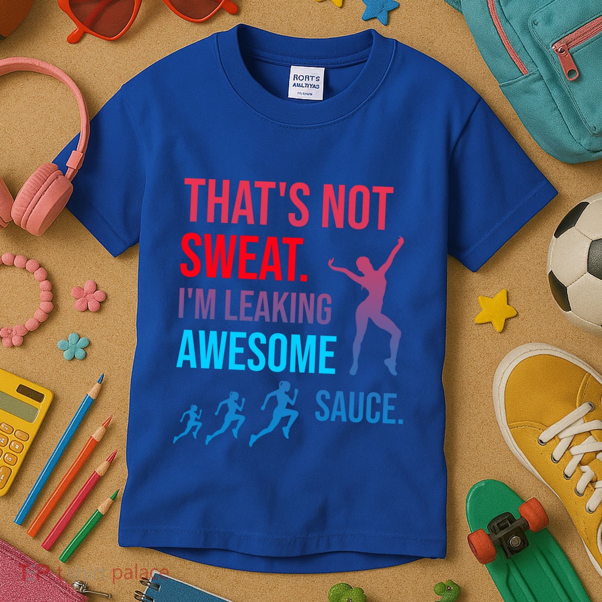 Fitness Gym Thats Not Sweat Im Leaking Awesome Sauce Funny Gift Kids T-Shirt