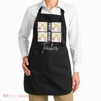 First Grade Teacher Checkered Grid Coquette Bow Apron thumb 2