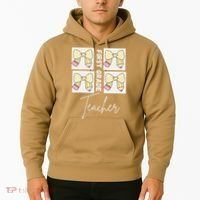 First Grade Teacher Checkered Grid Coquette Bow Hoodie thumb 2