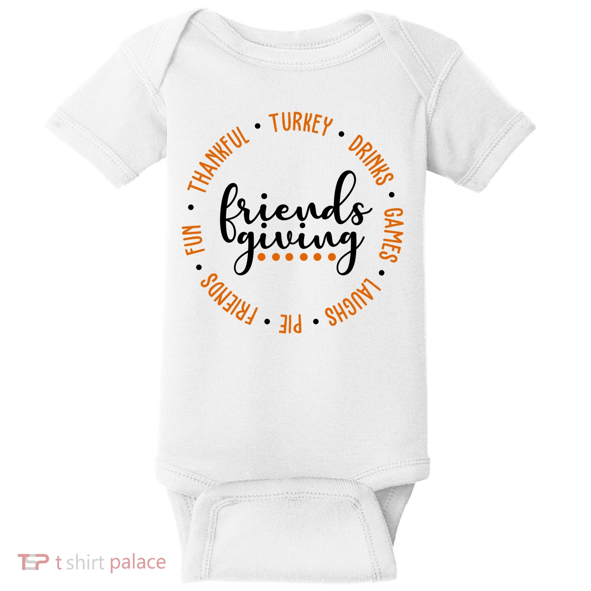 Friends Giving Thanksgiving Festive Holiday Gift Baby Bodysuit
