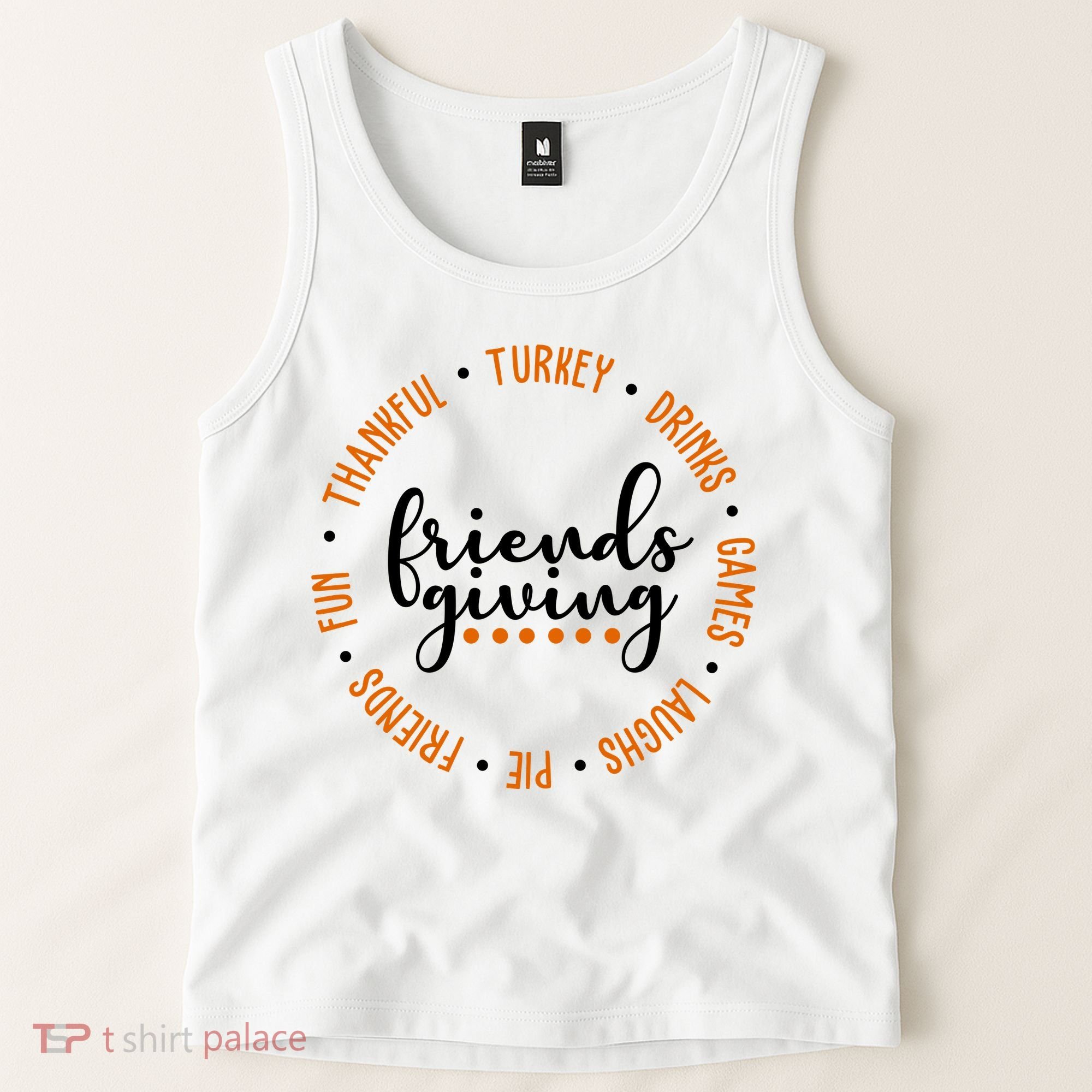 Friends Giving Thanksgiving Festive Holiday Gift Tank Top