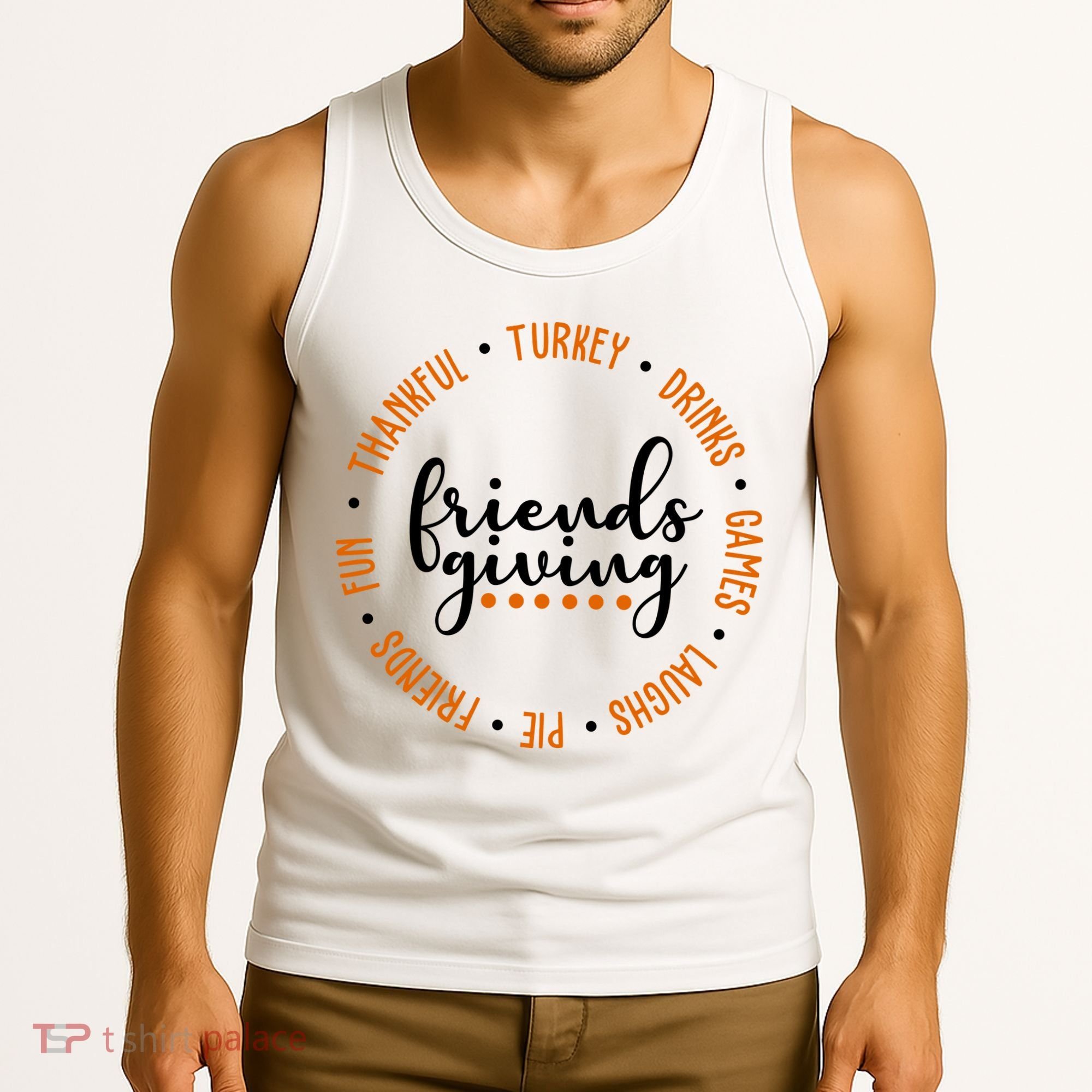 Friends Giving Thanksgiving Festive Holiday Gift Tank Top