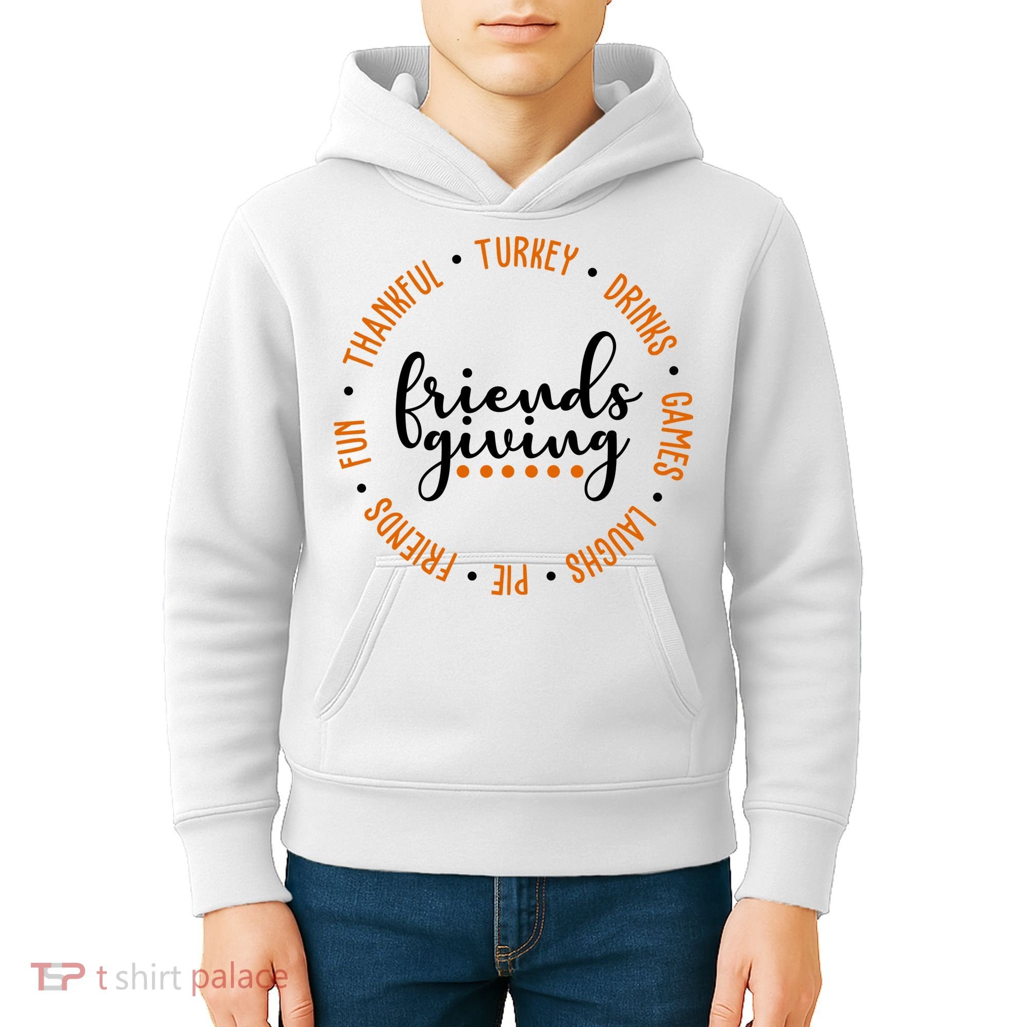 Friends Giving Thanksgiving Festive Holiday Gift Kids Hoodie