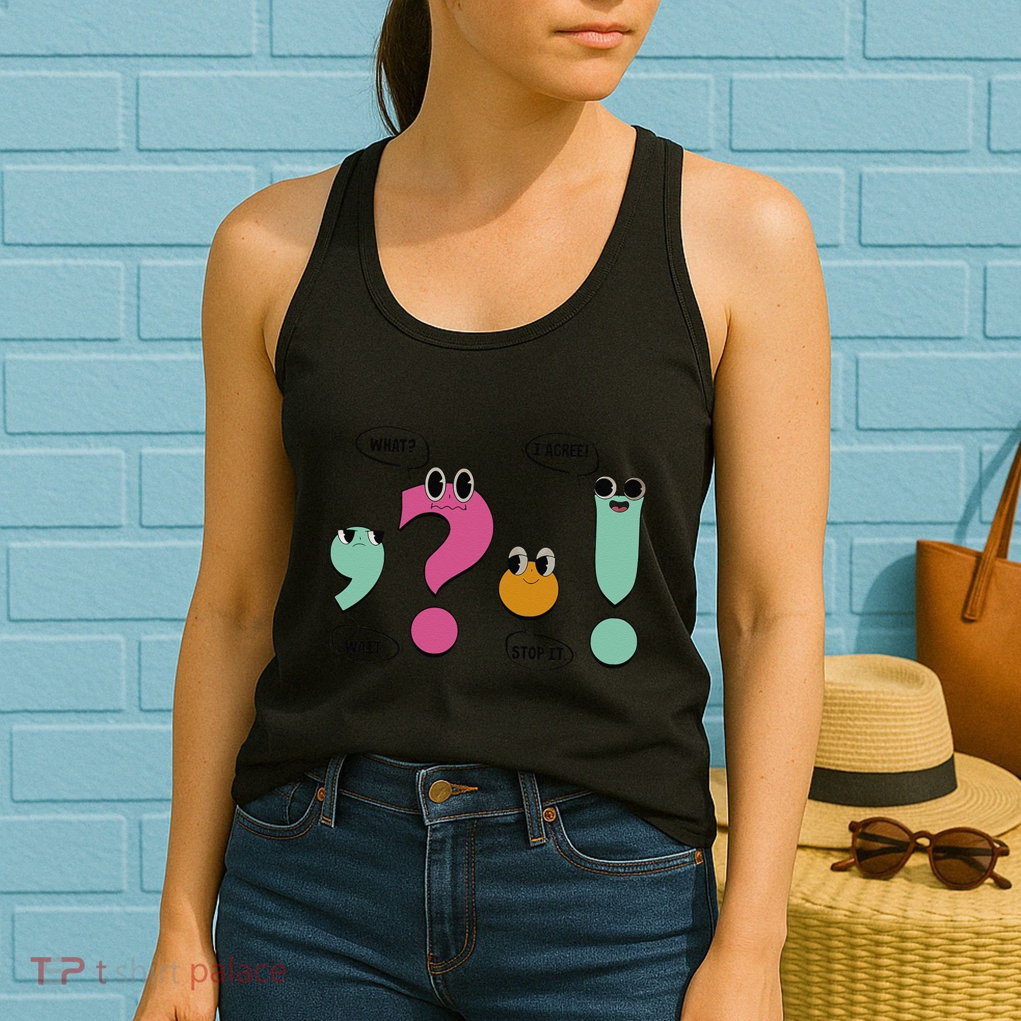 Funny Grammar Teacher Wait What Stop It I Agree Funny Women's Tank Top