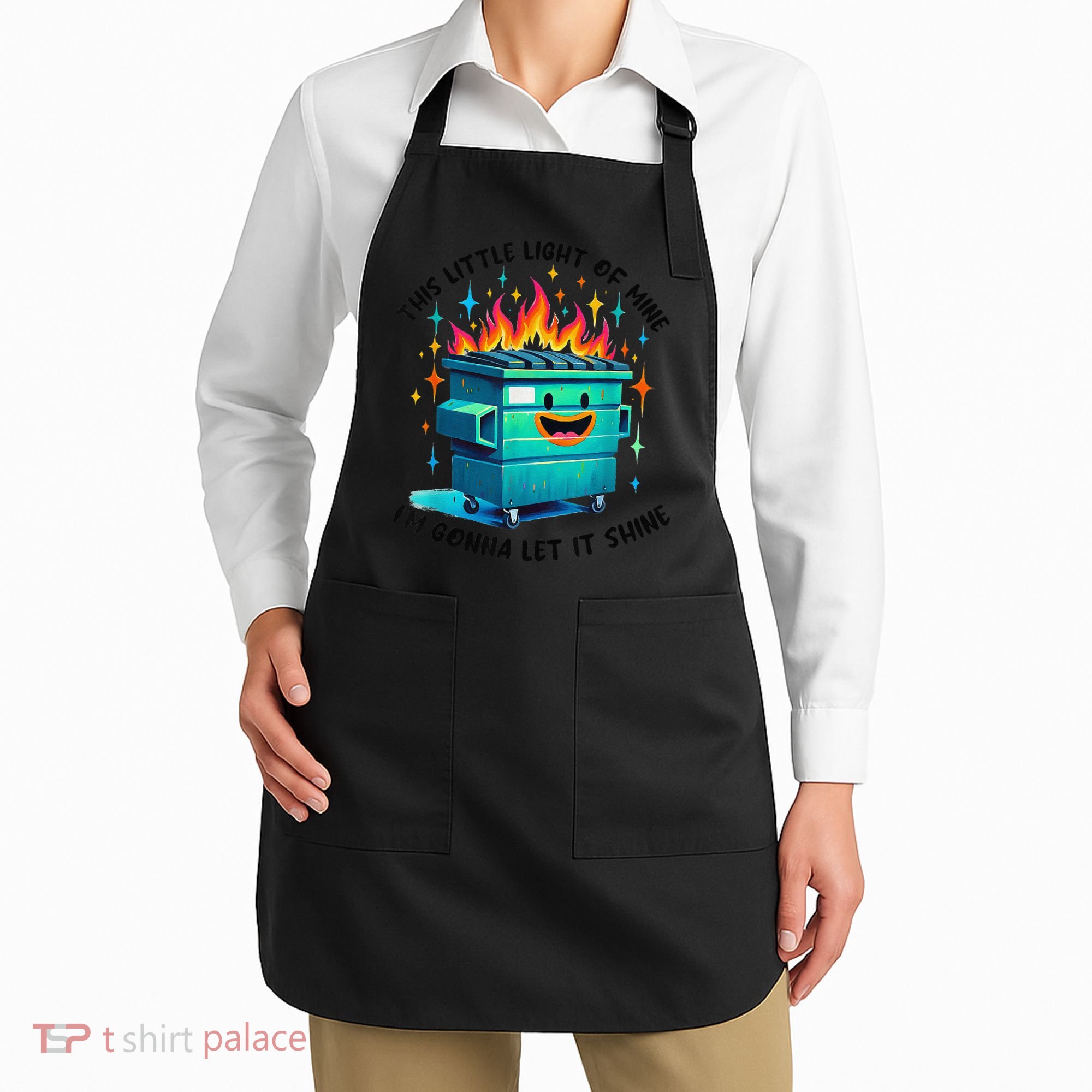 Funny Groovy This Little Lightof Mine Lil Dumpster Fire Apron