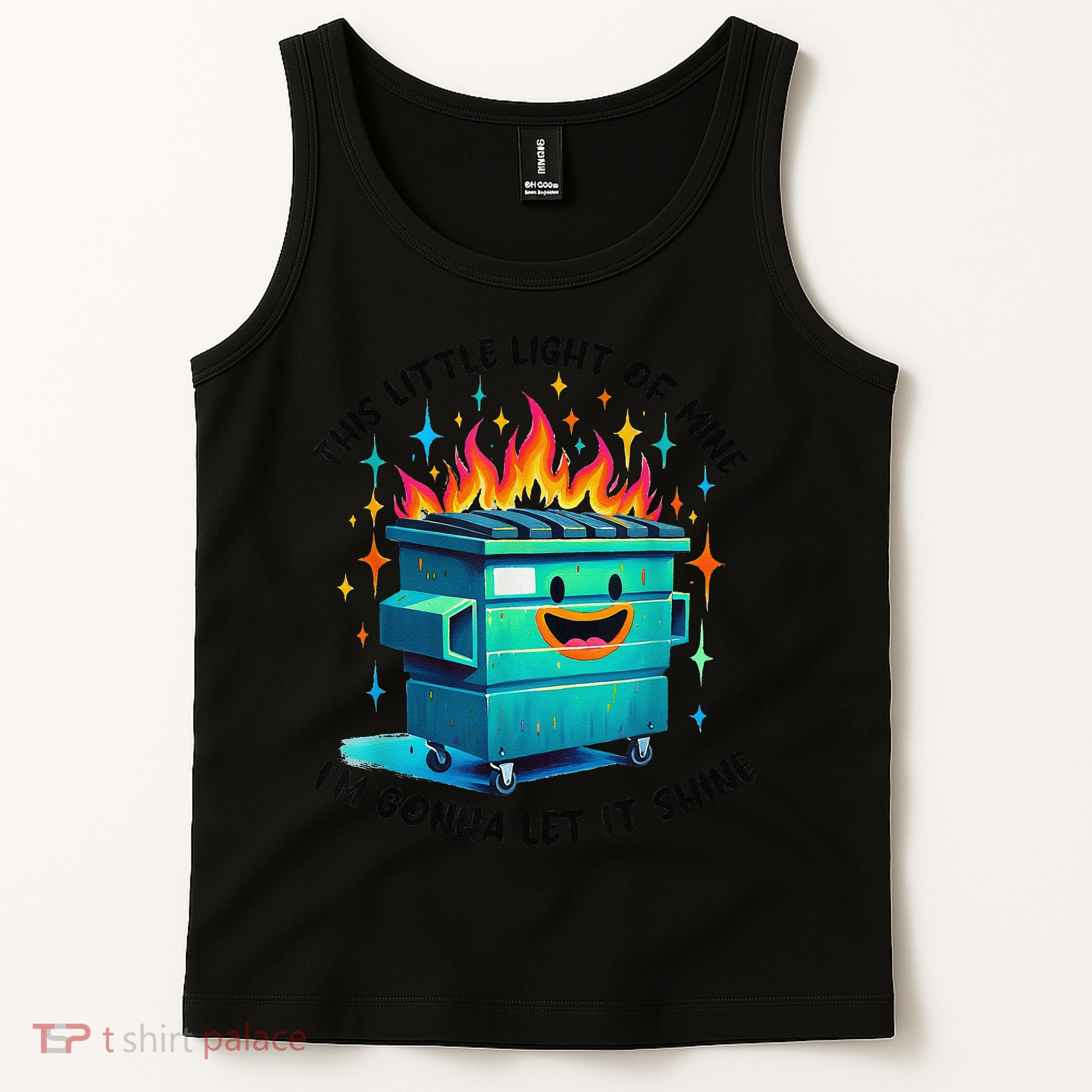 Funny Groovy This Little Lightof Mine Lil Dumpster Fire Tank Top