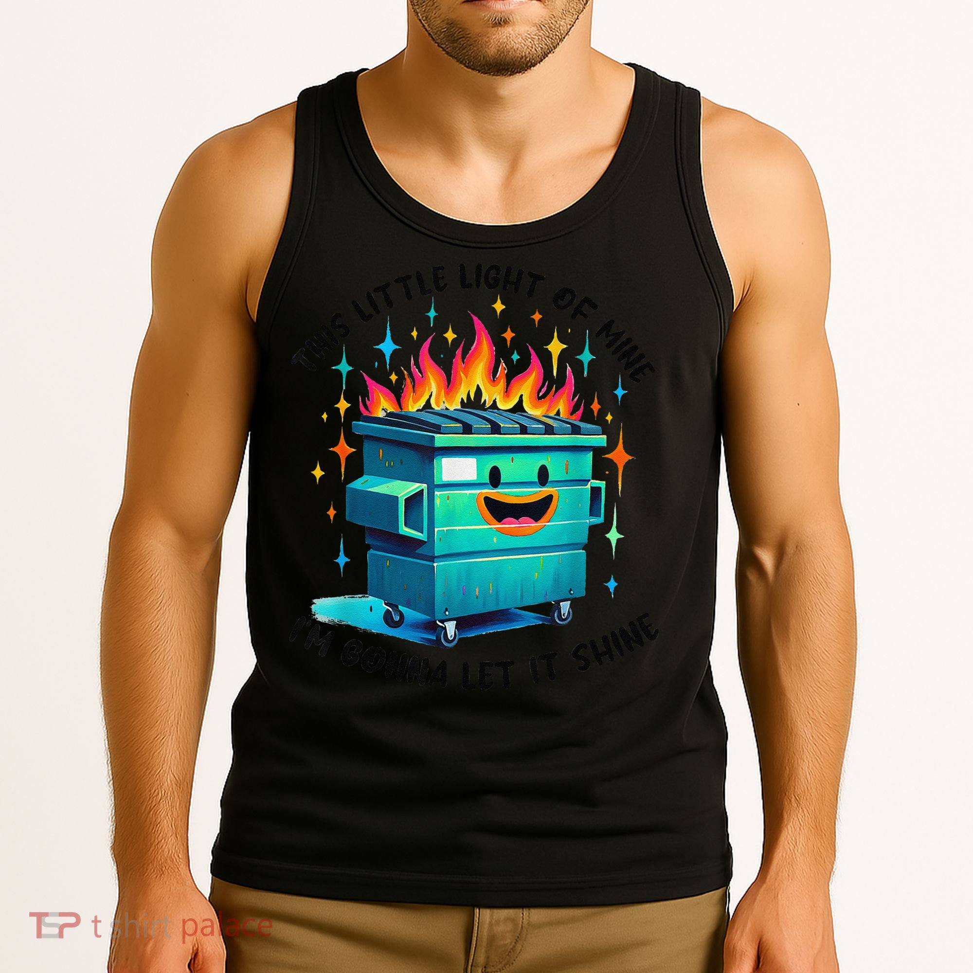 Funny Groovy This Little Lightof Mine Lil Dumpster Fire Tank Top