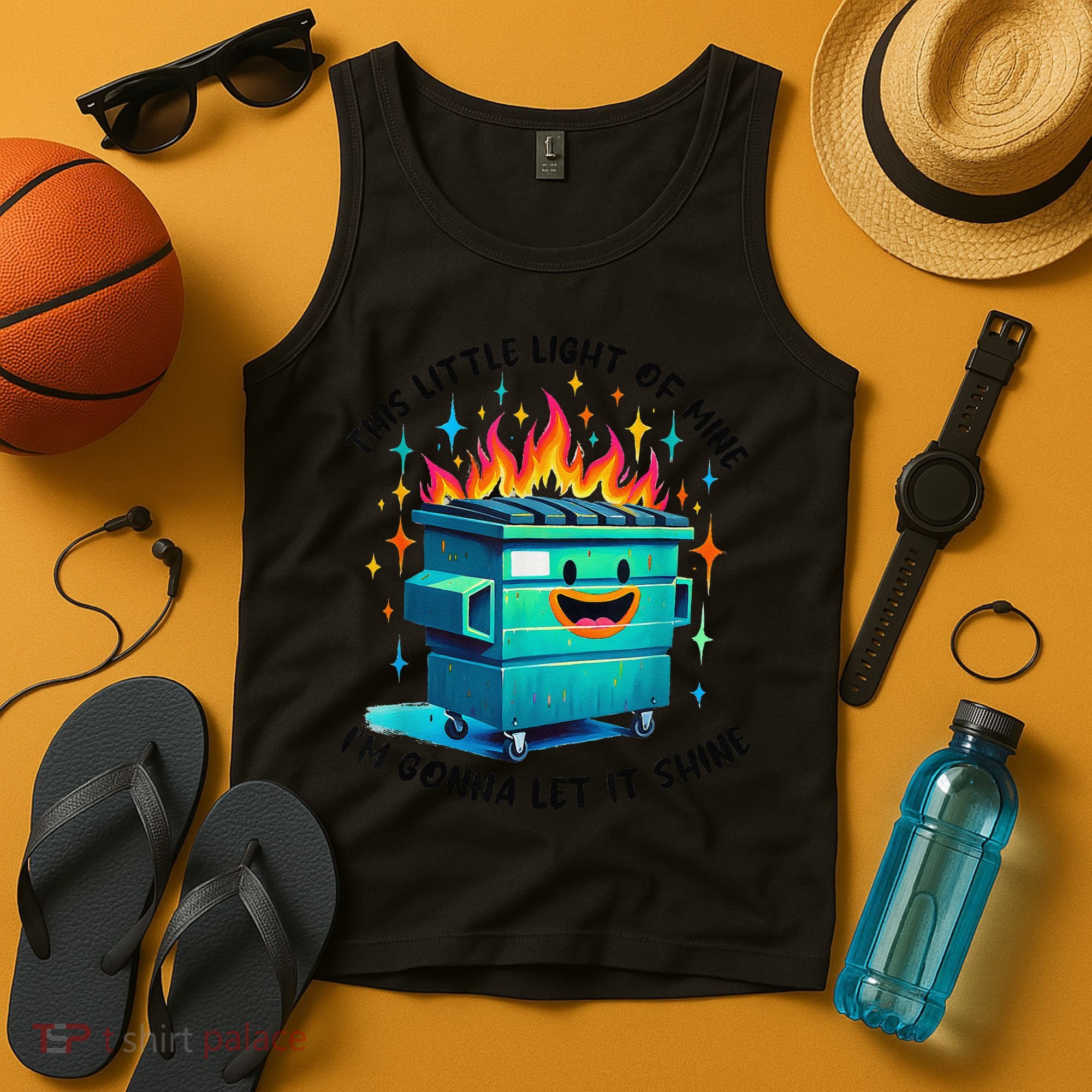 Funny Groovy This Little Lightof Mine Lil Dumpster Fire Tank Top