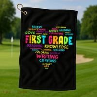 First Grade Team Teacher Student 1st Grade Back To School Golf Towel thumb 1