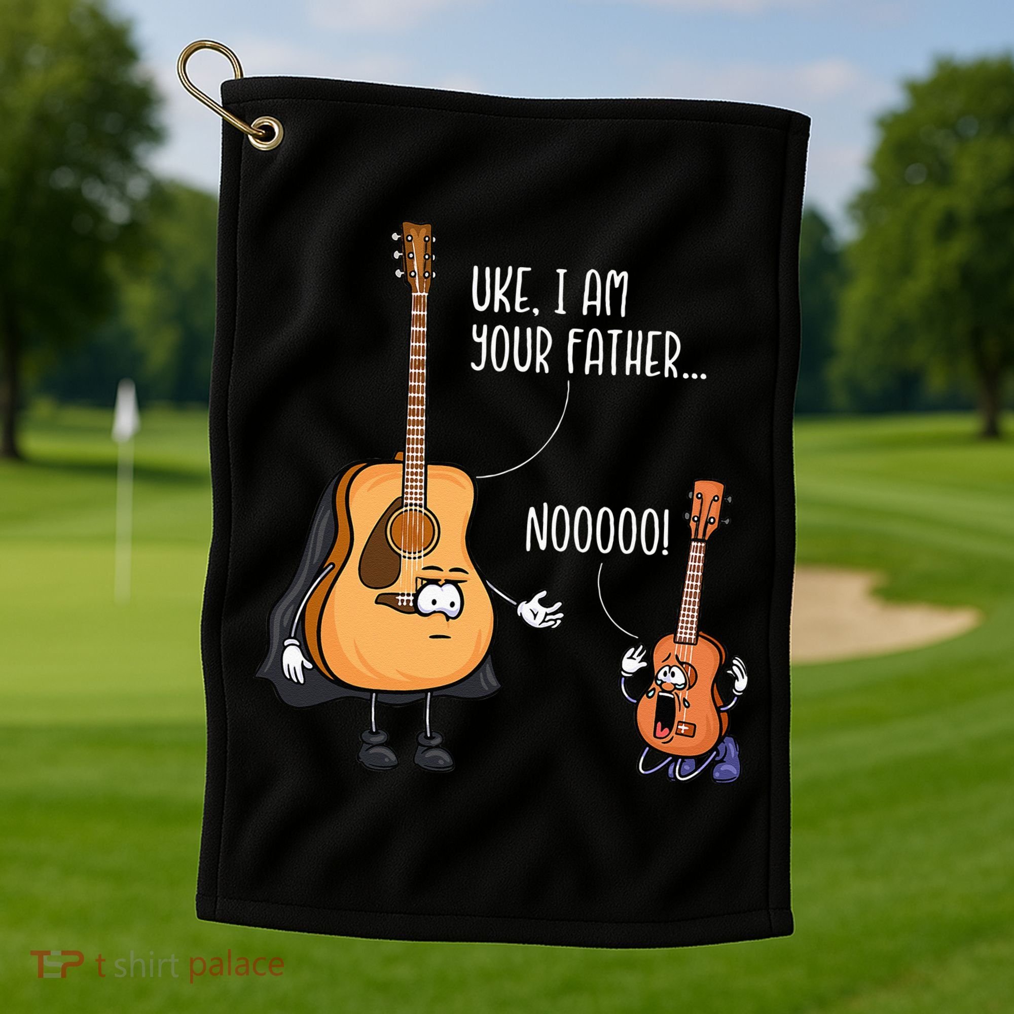 Funny Guitar Ukelele Uke I Am Your Father Musician Music Golf Towel
