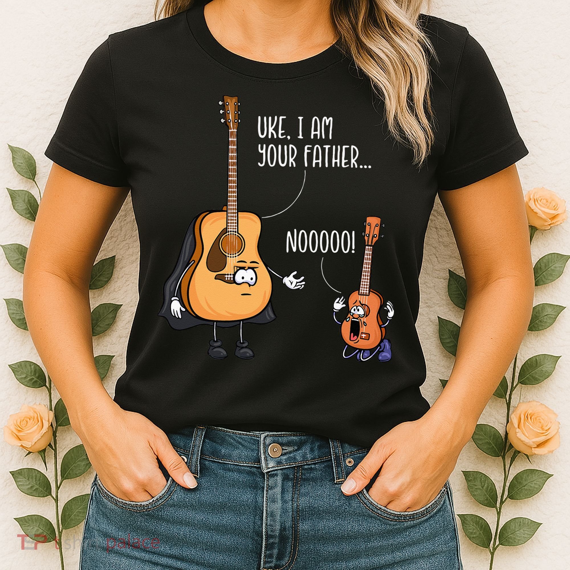 Funny Guitar Ukelele Uke I Am Your Father Musician Music Women's T-Shirt