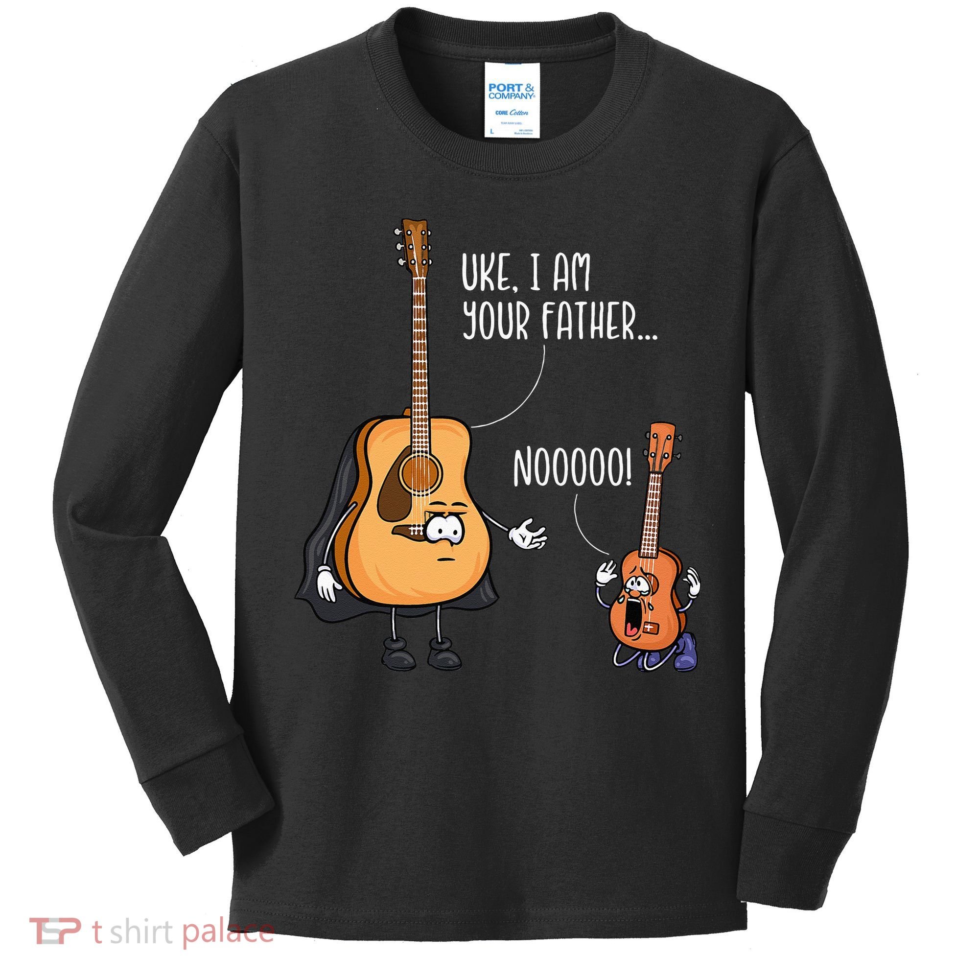 Funny Guitar Ukelele Uke I Am Your Father Musician Music Kids Long Sleeve Shirt