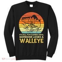 Fun Games Until Someone Loses Walleye Retro Ice Fishing Dad Sweatshirt thumb 0