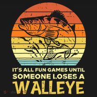 Fun Games Until Someone Loses Walleye Retro Ice Fishing Dad T-Shirt thumb 7