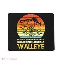 Fun Games Until Someone Loses Walleye Retro Ice Fishing Dad Mousepad thumb 0