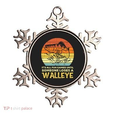 Fun Games Until Someone Loses Walleye Retro Ice Fishing Dad Ornament