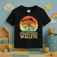 Fun Games Until Someone Loses Walleye Retro Ice Fishing Dad Toddler T-Shirt thumb 3