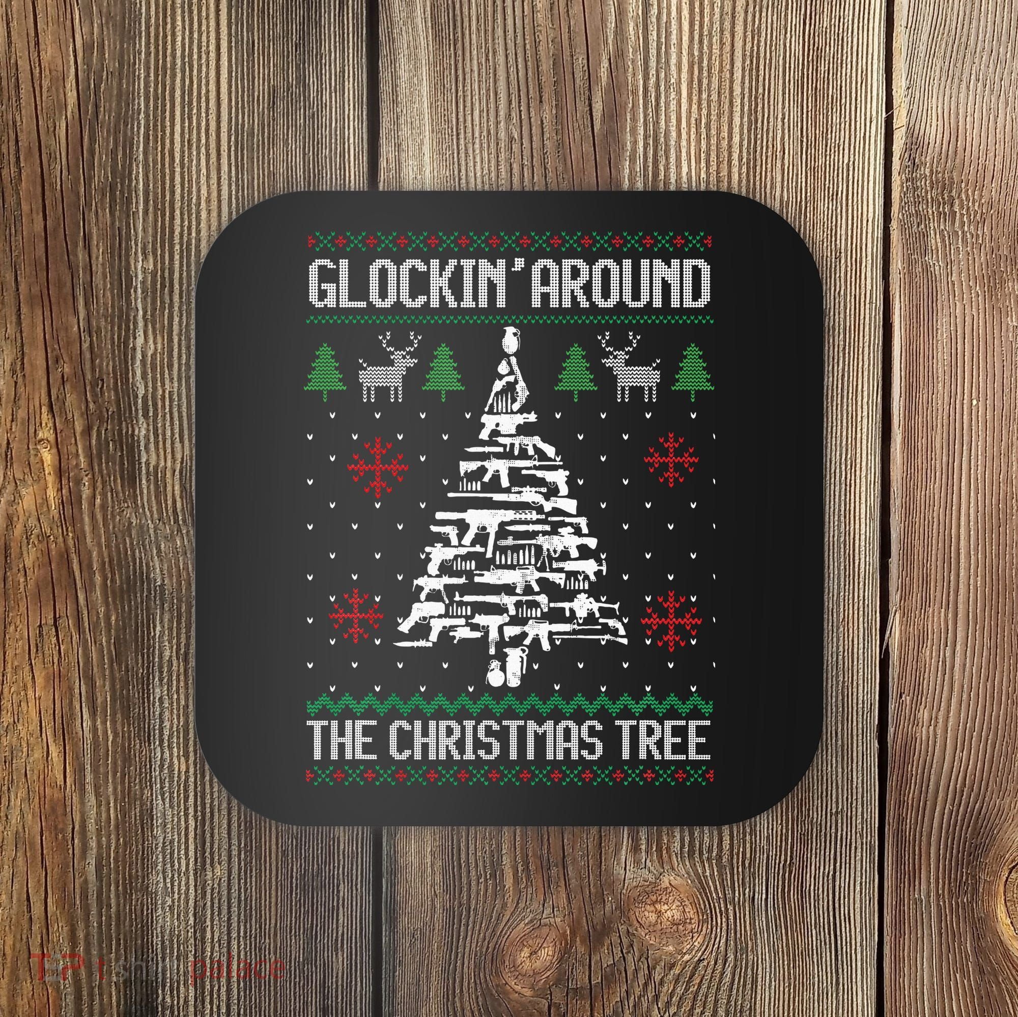 Funny Guns Ugly Christmas Sweaters for Gun Lovers Coaster