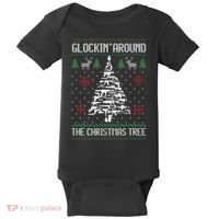 Funny Guns Ugly Christmas Sweaters for Gun Lovers Baby Bodysuit thumb 0
