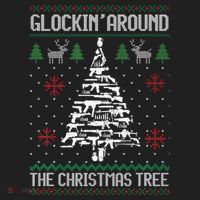 Funny Guns Ugly Christmas Sweaters for Gun Lovers Golf Towel thumb 3