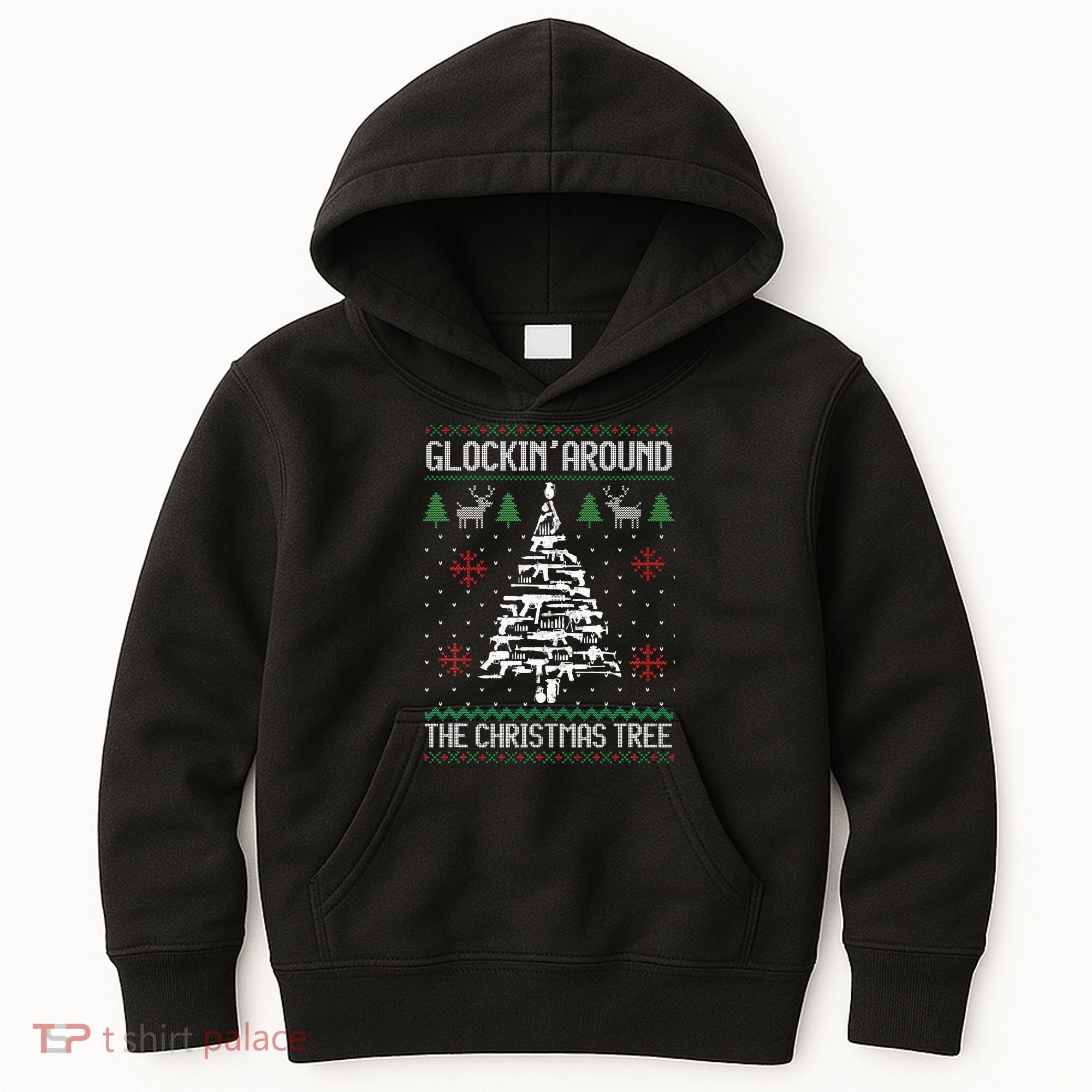 Funny Guns Ugly Christmas Sweaters for Gun Lovers Kids Hoodie