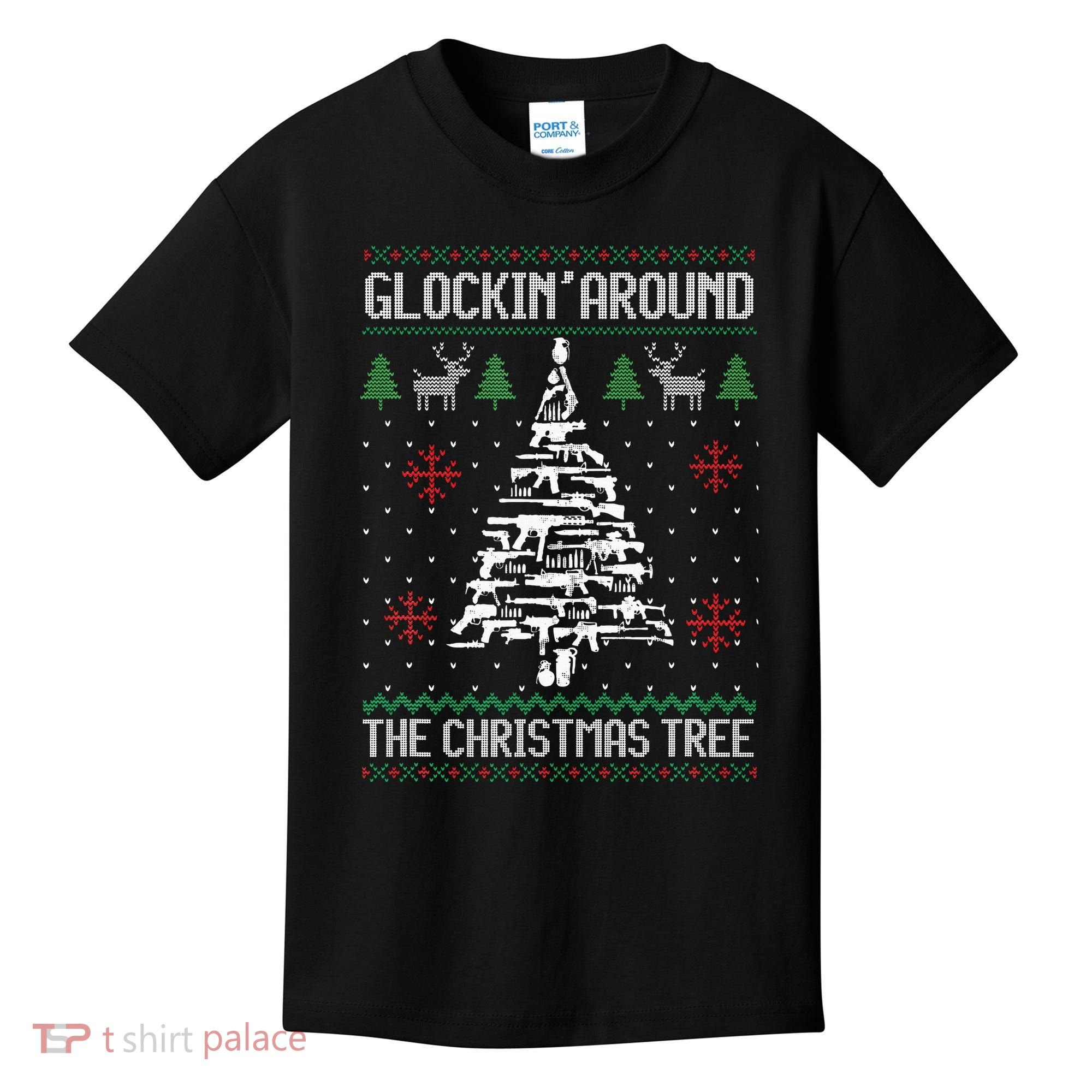 Funny Guns Ugly Christmas Sweaters for Gun Lovers Kids T-Shirt