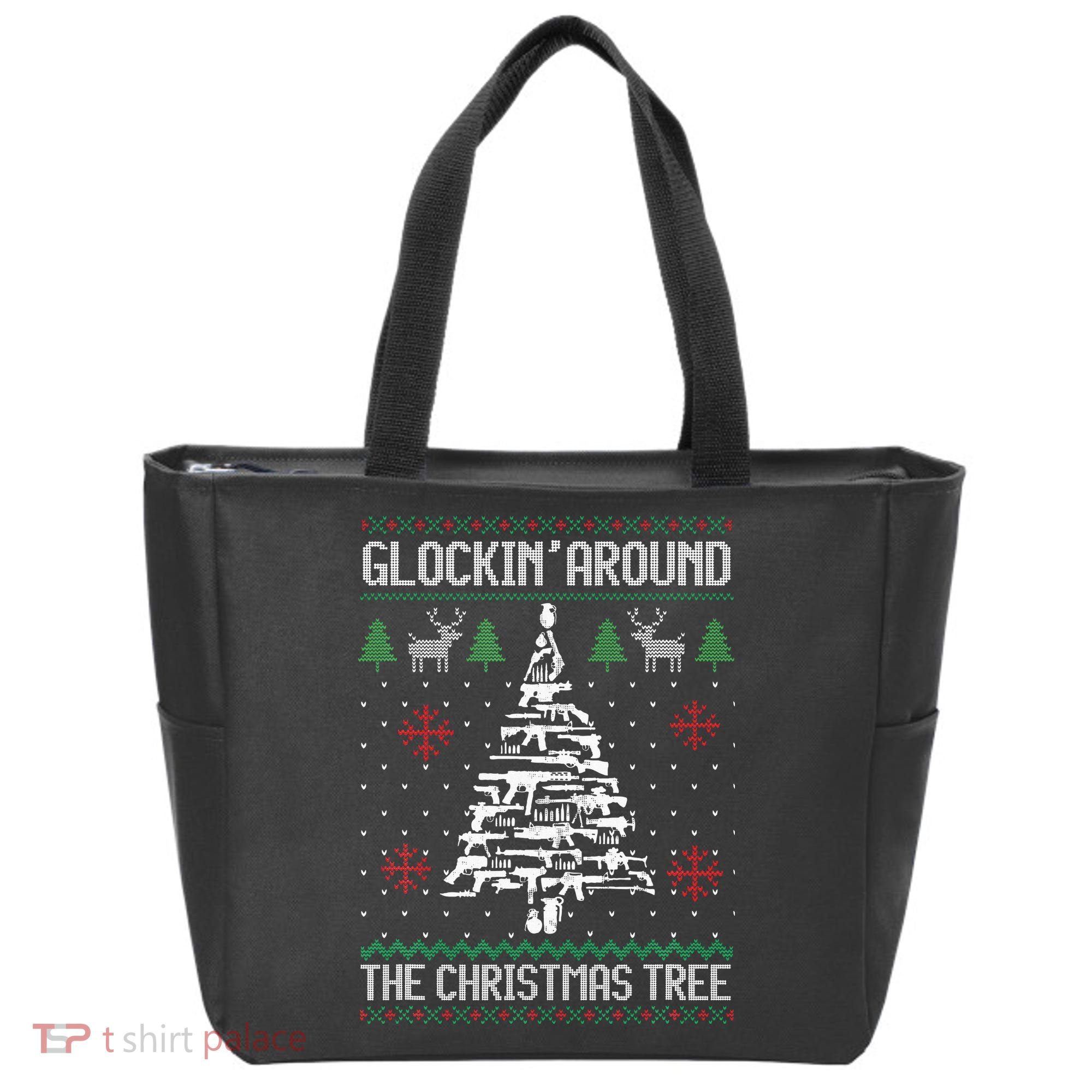 Funny Guns Ugly Christmas Sweaters for Gun Lovers Tote Bag