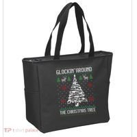 Funny Guns Ugly Christmas Sweaters for Gun Lovers Tote Bag thumb 2