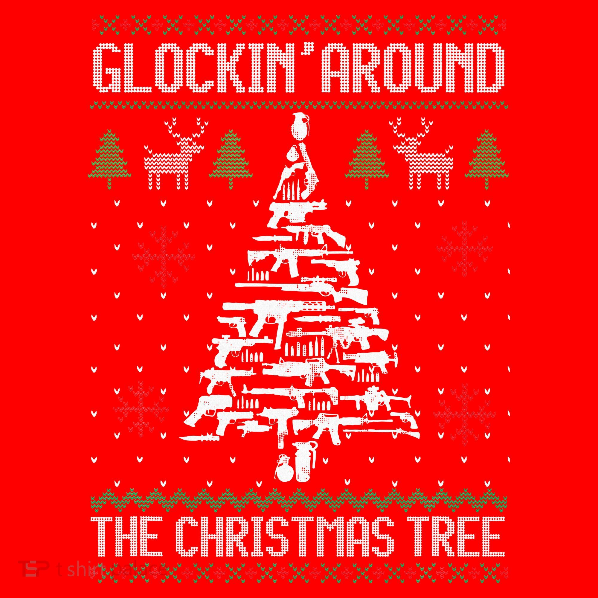 Funny Guns Ugly Christmas Sweaters for Gun Lovers Santa Hat