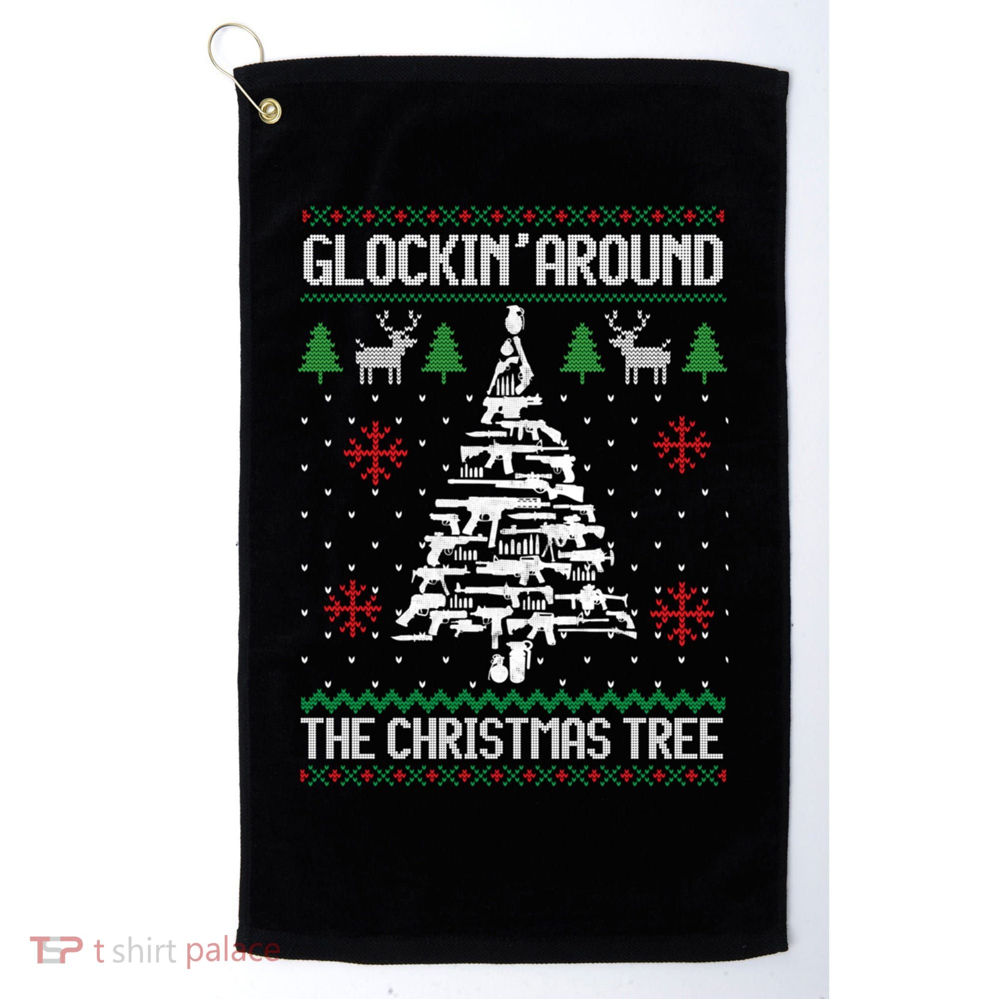 Funny Guns Ugly Christmas For Gun Lovers Meaningful Gift Golf Towel