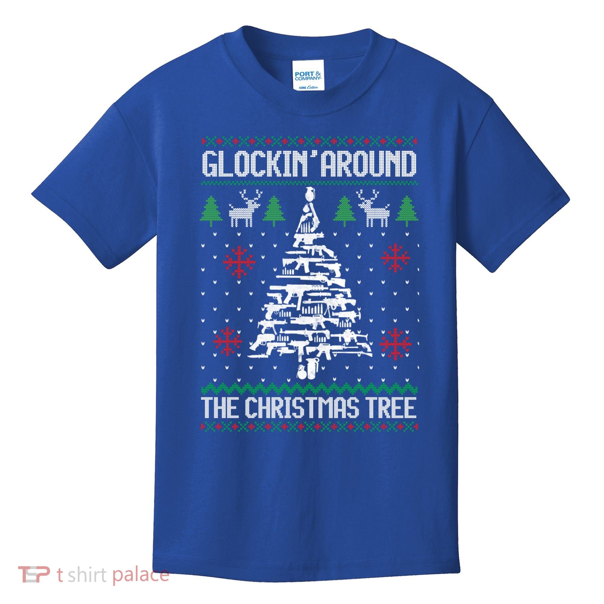 Funny Guns Ugly Christmas For Gun Lovers Meaningful Gift Kids T-Shirt
