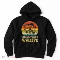 Fun Games Until Someone Loses Walleye Retro Ice Fishing Dad Hoodie thumb 0