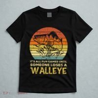 Fun Games Until Someone Loses Walleye Retro Ice Fishing Dad T-Shirt thumb 5