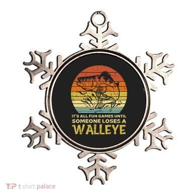 Fun Games Until Someone Loses Walleye Retro Ice Fishing Dad Ornament