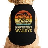 Fun Games Until Someone Loses Walleye Retro Ice Fishing Dad Doggie Tank thumb 0
