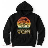 Fun Games Until Someone Loses Walleye Retro Ice Fishing Dad Hoodie thumb 0