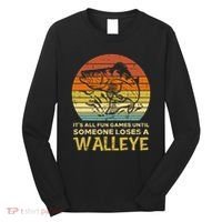 Fun Games Until Someone Loses Walleye Retro Ice Fishing Dad Long Sleeve Shirt thumb 0