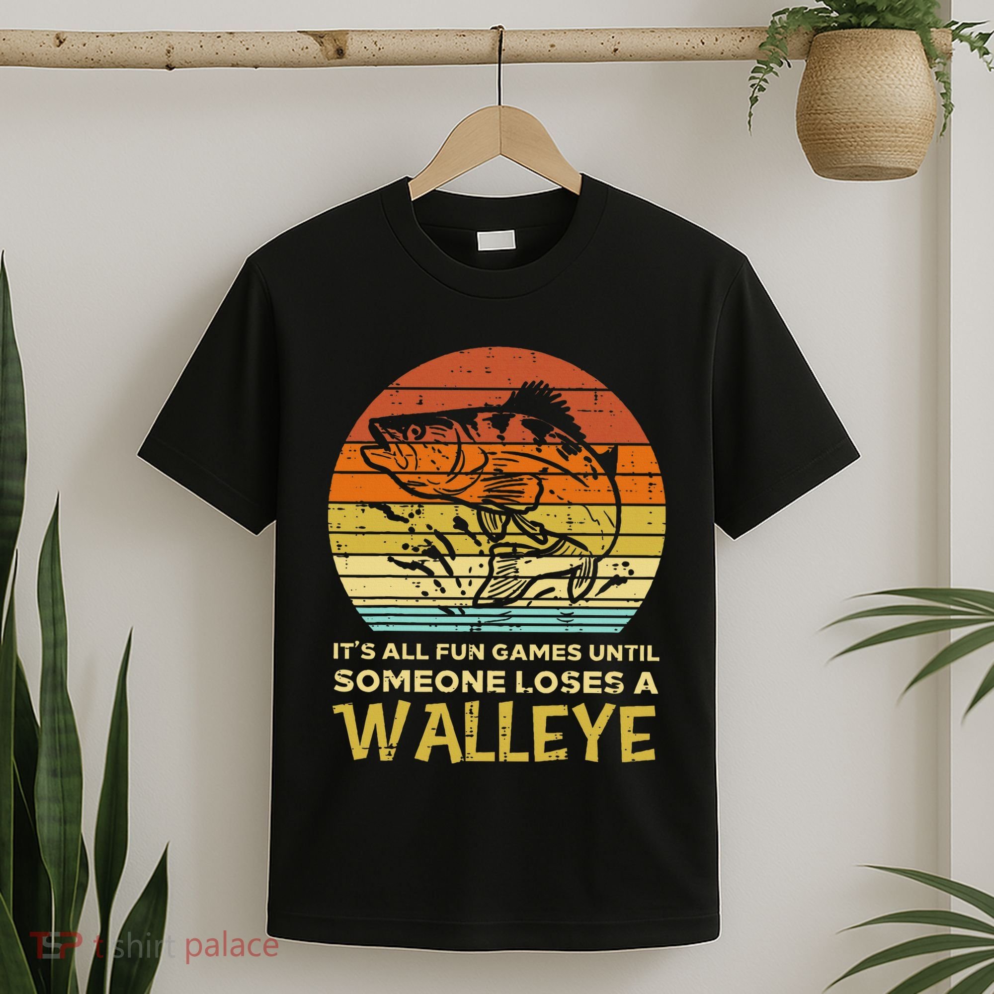 Fun Games Until Someone Loses Walleye Retro Ice Fishing Dad T-Shirt
