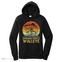 Fun Games Until Someone Loses Walleye Retro Ice Fishing Dad Women's Hoodie thumb 0