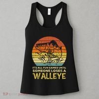 Fun Games Until Someone Loses Walleye Retro Ice Fishing Dad Women's Tank Top thumb 3