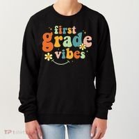 First Grade Vibes 1st Grade Team Retro 1st Day Of School Women's Sweatshirt thumb 0