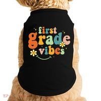First Grade Vibes 1st Grade Team Retro 1st Day Of School Doggie Tank thumb 0
