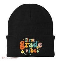 First Grade Vibes 1st Grade Team Retro 1st Day Of School Beanie thumb 0
