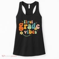 First Grade Vibes 1st Grade Team Retro 1st Day Of School Women's Tank Top thumb 0