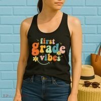 First Grade Vibes 1st Grade Team Retro 1st Day Of School Women's Tank Top thumb 2