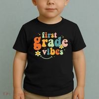 First Grade Vibes 1st Grade Team Retro 1st Day Of School Toddler T-Shirt thumb 2