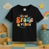 First Grade Vibes 1st Grade Team Retro 1st Day Of School Toddler T-Shirt thumb 3