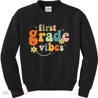 First Grade Vibes 1st Grade Team Retro 1st Day Of School Kids Sweatshirt thumb 0